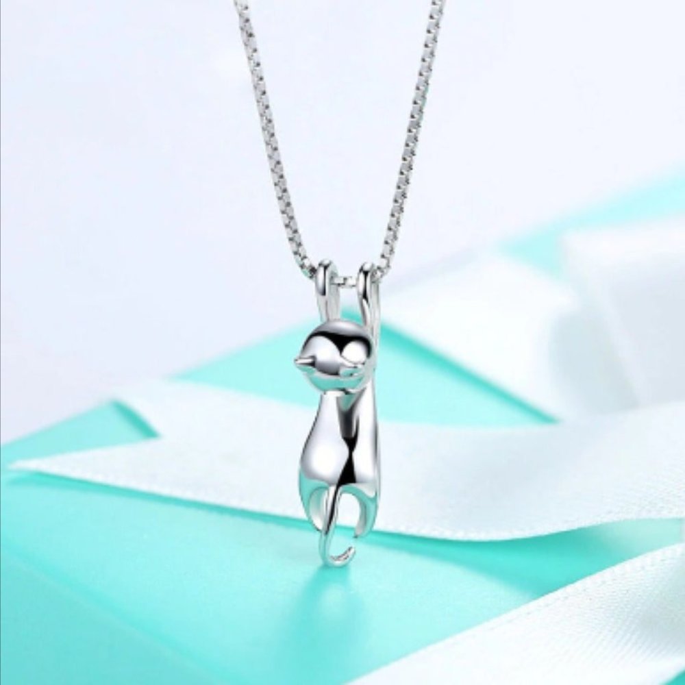 Cat Necklace+Earring SET .925 SILVER